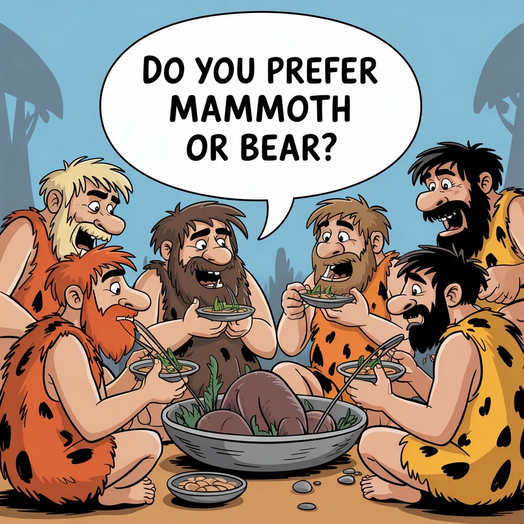 Prehistoric men reunion– common meal and survey about this meal